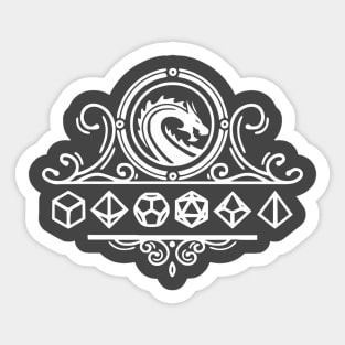 White Dragon Dice Crest Sticker